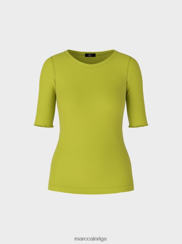 apģērbs spilgti olīvzaļš VRBHXD1328 Marc Cain t-krekls ar 3/4 garuma piedurknēm