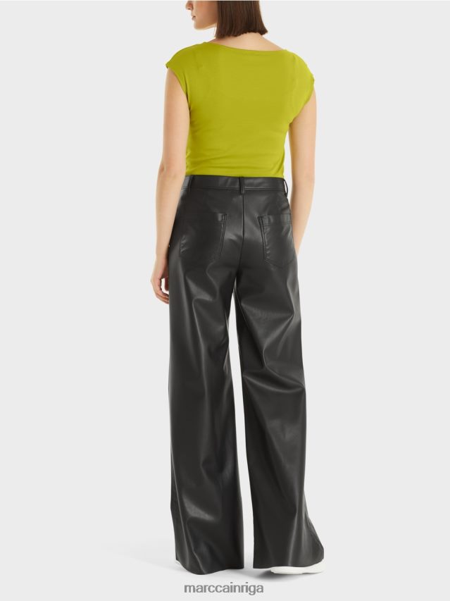 apģērbs spilgti olīvzaļš VRBHXD1330 Marc Cain augumu pieguļošs t-krekls