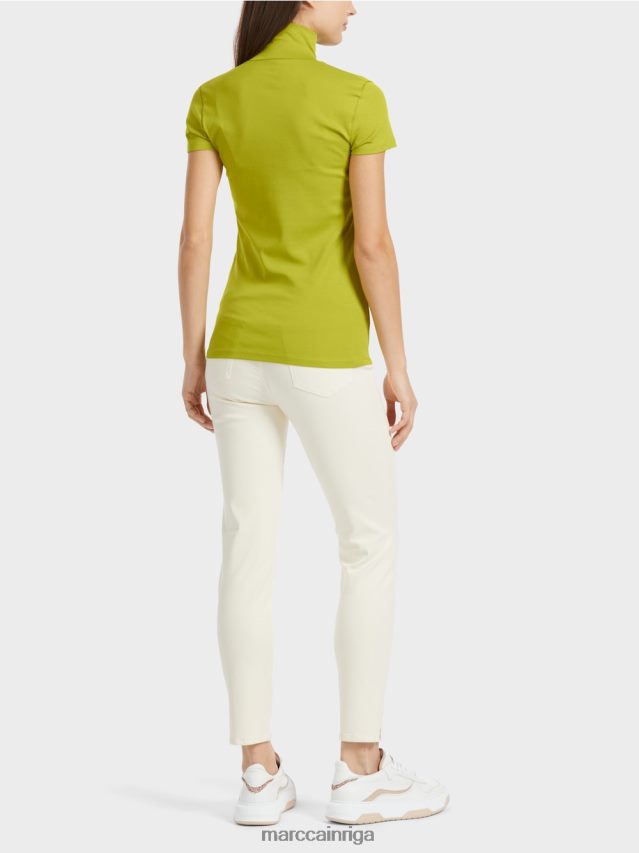 apģērbs spilgti olīvzaļš VRBHXD1331 Marc Cain t-krekls ar augstu kakla izgriezumu