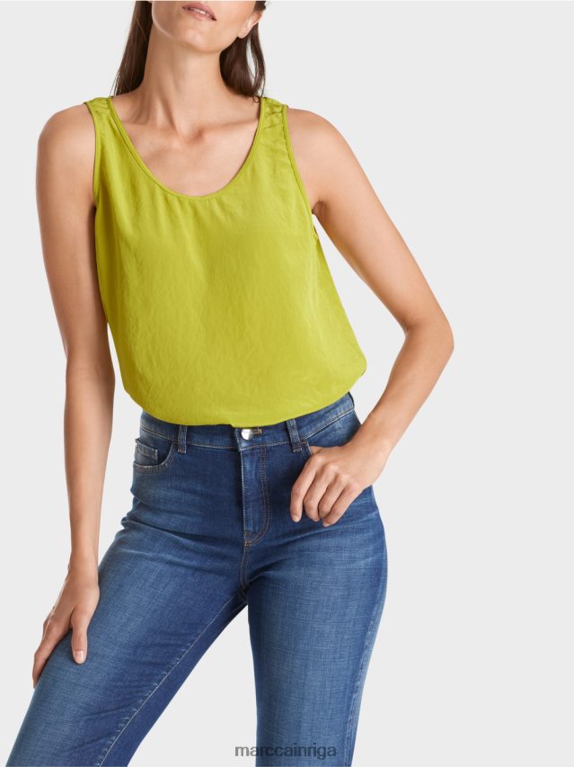 apģērbs spilgti olīvzaļš VRBHXD1348 Marc Cain viegls tops bez piedurknēm