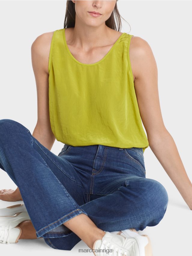 apģērbs spilgti olīvzaļš VRBHXD1348 Marc Cain viegls tops bez piedurknēm