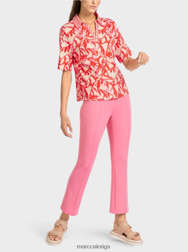 apģērbs spilgts iedegums VRBHXD1421 Marc Cain polo krekls ar raksta maisījumu