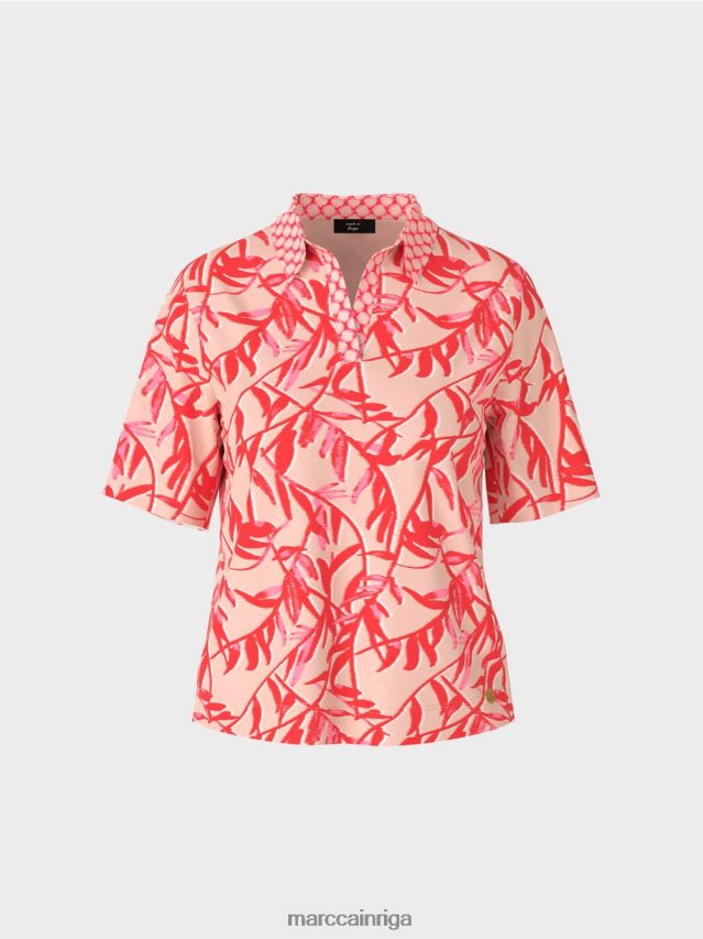 apģērbs spilgts iedegums VRBHXD1421 Marc Cain polo krekls ar raksta maisījumu