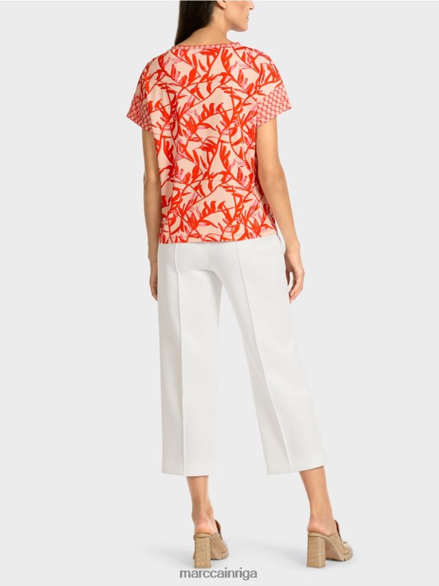 apģērbs spilgts iedegums VRBHXD1423 Marc Cain t-krekls ar rakstu maisījumu