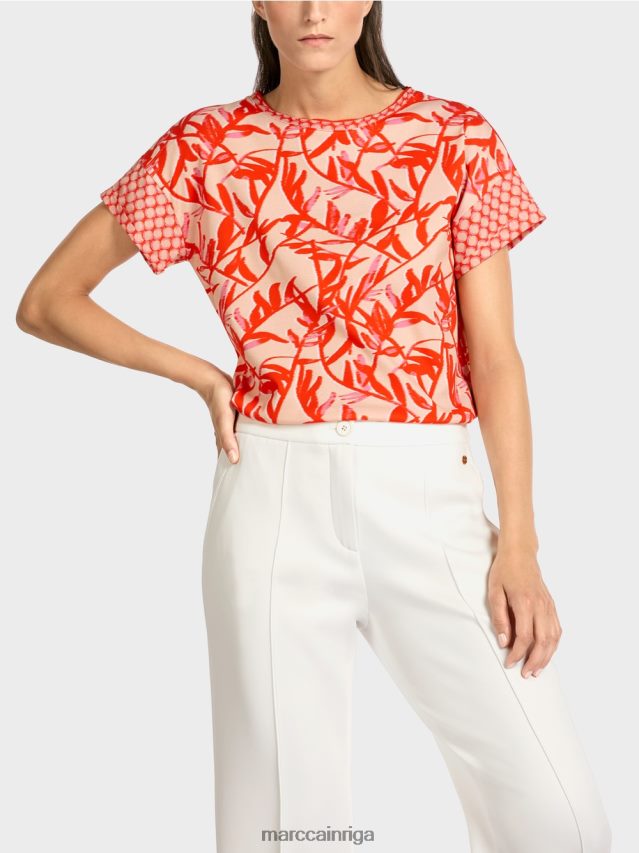 apģērbs spilgts iedegums VRBHXD1423 Marc Cain t-krekls ar rakstu maisījumu