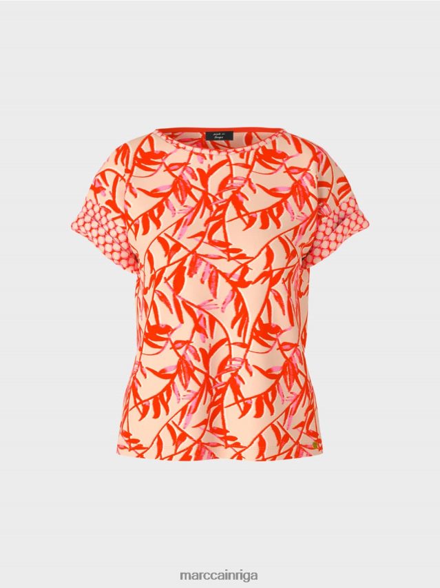 apģērbs spilgts iedegums VRBHXD1423 Marc Cain t-krekls ar rakstu maisījumu