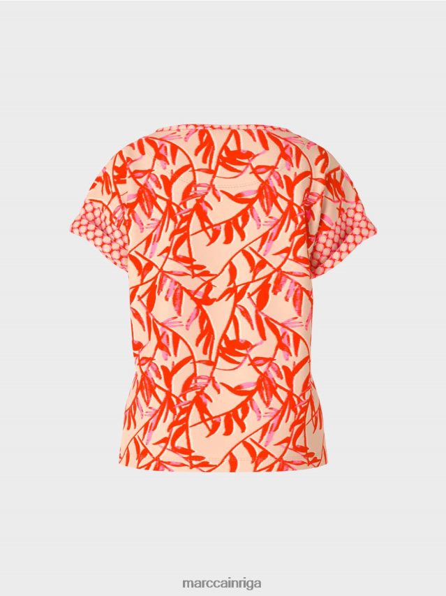 apģērbs spilgts iedegums VRBHXD1423 Marc Cain t-krekls ar rakstu maisījumu