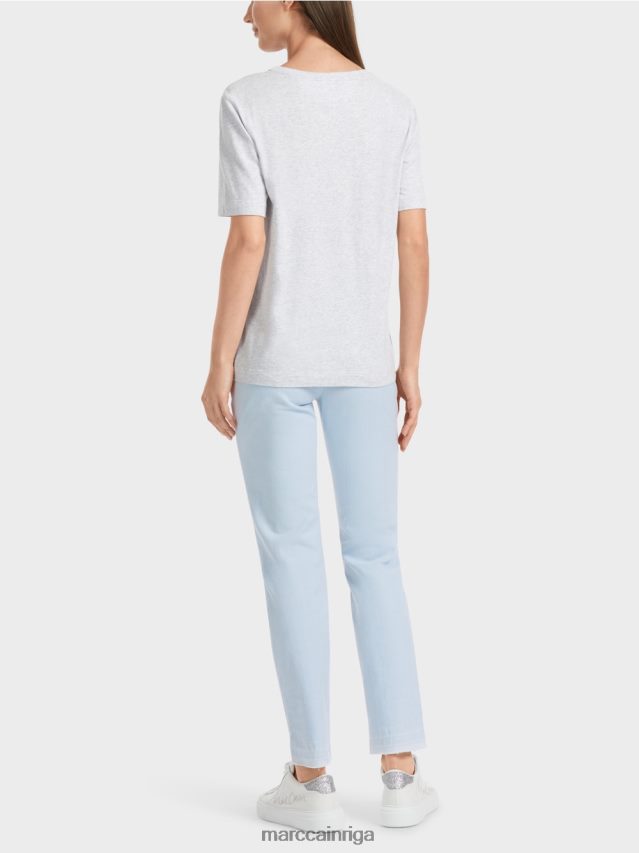 apģērbs sudrabaini pelēks VRBHXD1310 Marc Cain t-krekls ar fliteru motīvu
