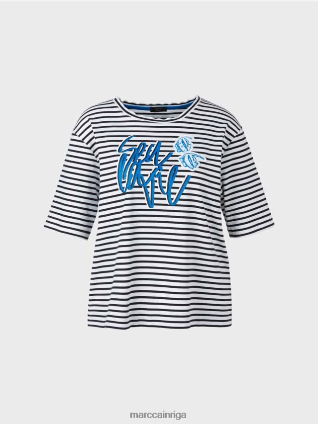 apģērbs svītra VRBHXD1362 Marc Cain t-krekls ar uzrakstu