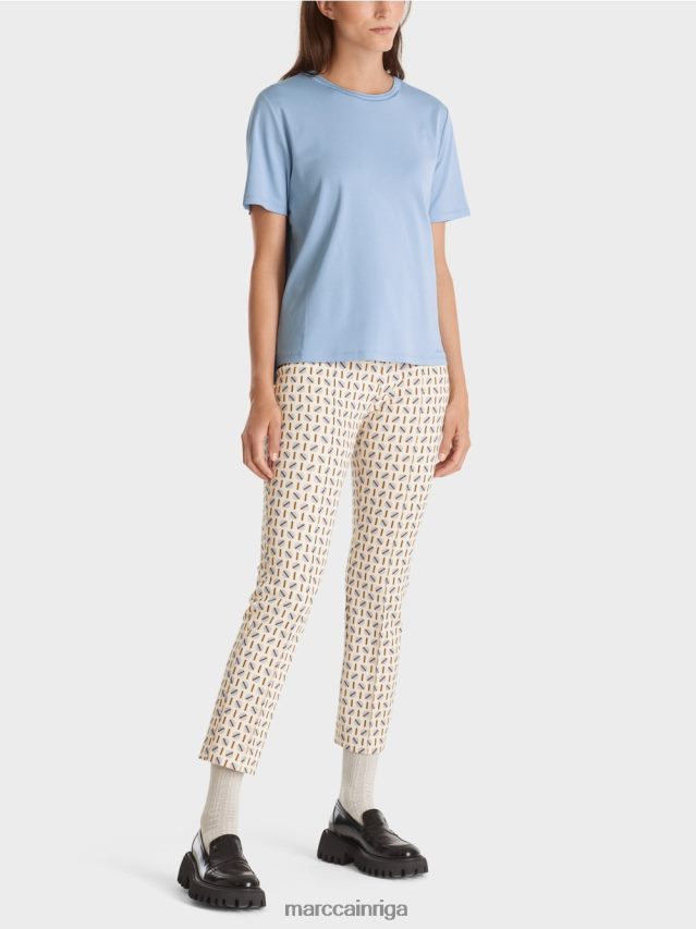 apģērbs tumšas vasaras debesis VRBHXD1274 Marc Cain t-krekls ar platu kakla izgriezumu