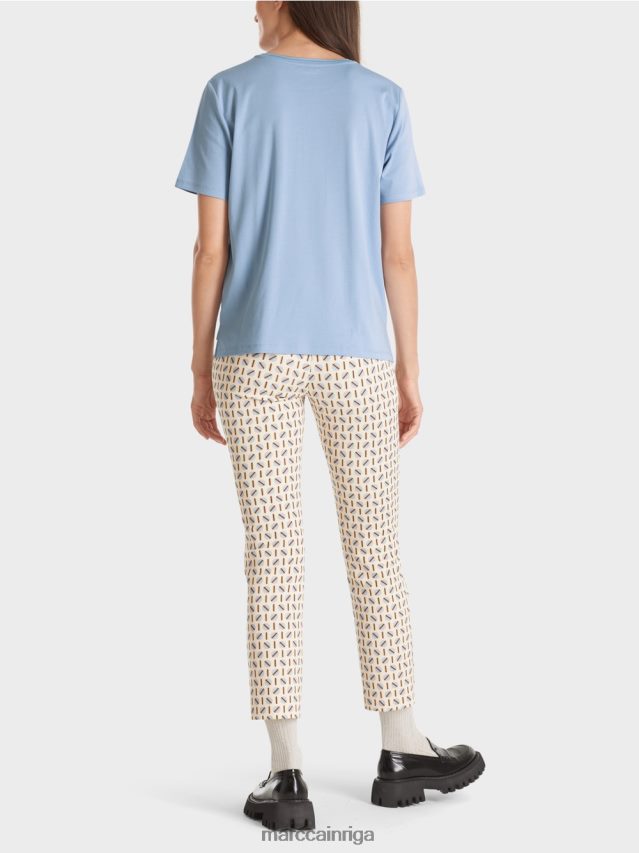 apģērbs tumšas vasaras debesis VRBHXD1274 Marc Cain t-krekls ar platu kakla izgriezumu