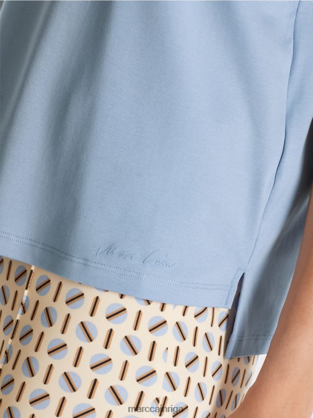apģērbs tumšas vasaras debesis VRBHXD1274 Marc Cain t-krekls ar platu kakla izgriezumu