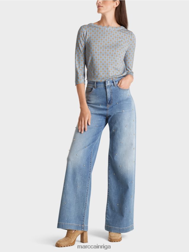 apģērbs tumšas vasaras debesis VRBHXD1281 Marc Cain t-krekls ar grafisku dizainu