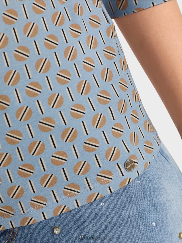 apģērbs tumšas vasaras debesis VRBHXD1281 Marc Cain t-krekls ar grafisku dizainu