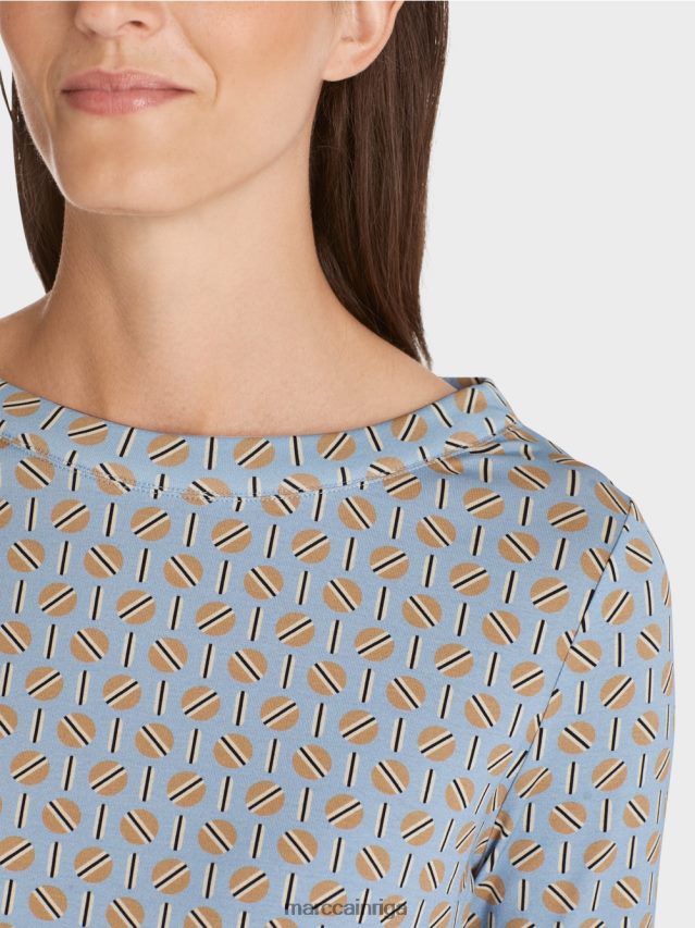 apģērbs tumšas vasaras debesis VRBHXD1281 Marc Cain t-krekls ar grafisku dizainu