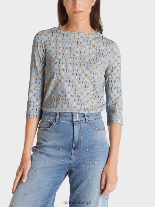 apģērbs tumšas vasaras debesis VRBHXD1281 Marc Cain t-krekls ar grafisku dizainu