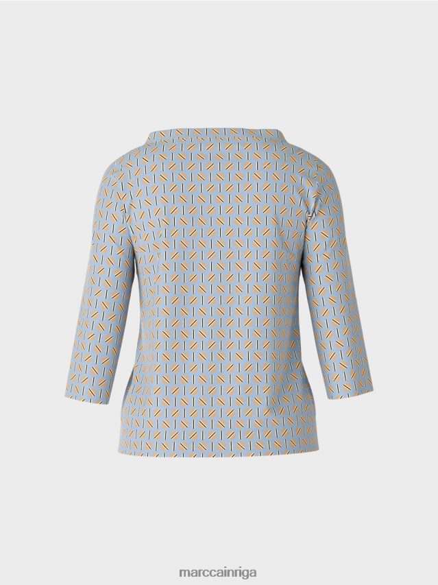 apģērbs tumšas vasaras debesis VRBHXD1281 Marc Cain t-krekls ar grafisku dizainu