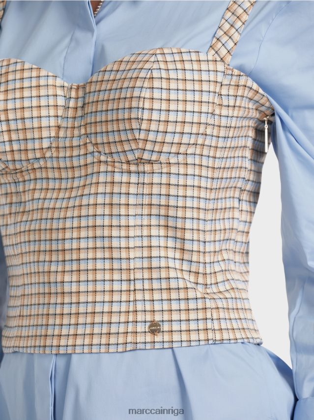 apģērbs tumšas vasaras debesis VRBHXD1291 Marc Cain rūtains bustier