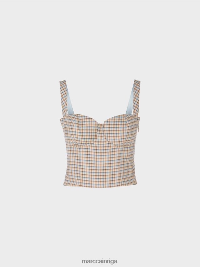 apģērbs tumšas vasaras debesis VRBHXD1291 Marc Cain rūtains bustier