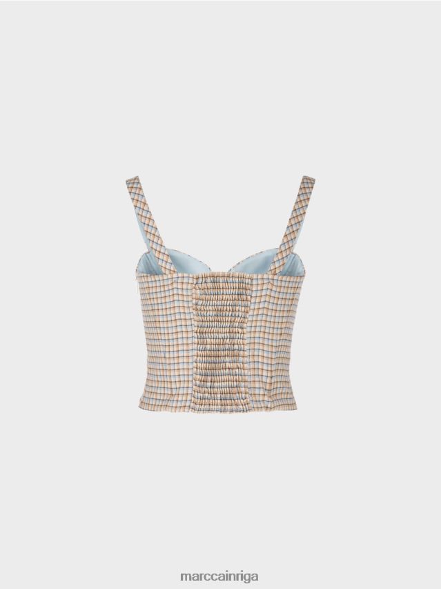 apģērbs tumšas vasaras debesis VRBHXD1291 Marc Cain rūtains bustier