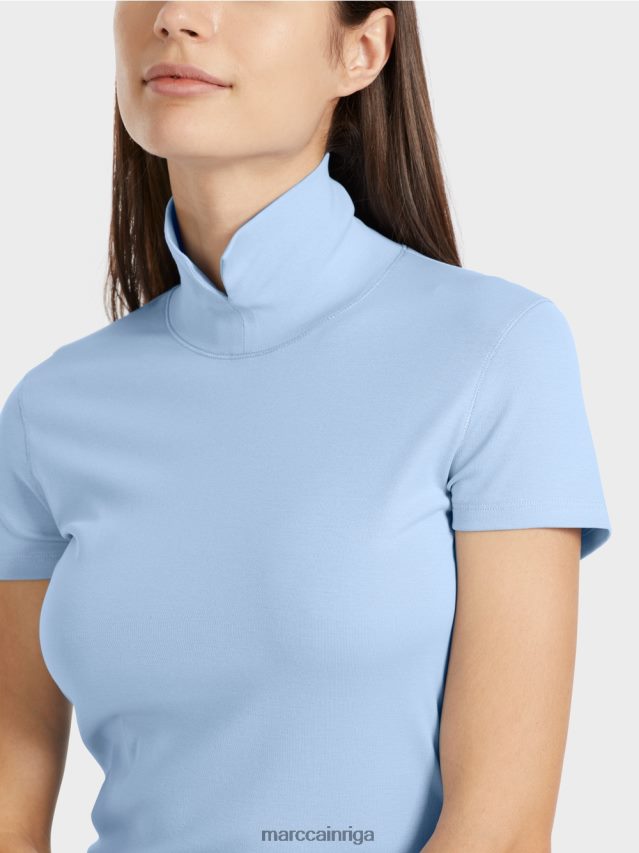 apģērbs tumšas vasaras debesis VRBHXD1334 Marc Cain t-krekls ar augstu kakla izgriezumu