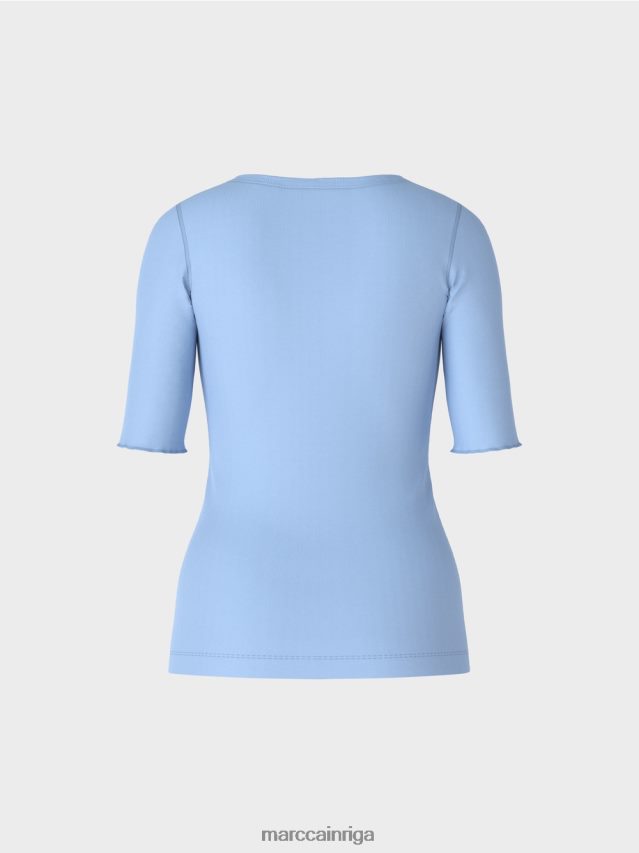 apģērbs tumšas vasaras debesis VRBHXD1335 Marc Cain t-krekls ar 3/4 garuma piedurknēm