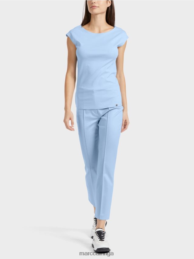 apģērbs tumšas vasaras debesis VRBHXD1337 Marc Cain augumu pieguļošs t-krekls