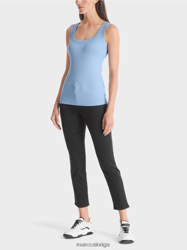 apģērbs tumšas vasaras debesis VRBHXD1349 Marc Cain smalkas rievotas tvertnes augšdaļa