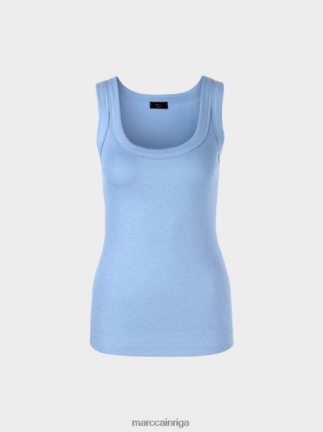 apģērbs tumšas vasaras debesis VRBHXD1349 Marc Cain smalkas rievotas tvertnes augšdaļa