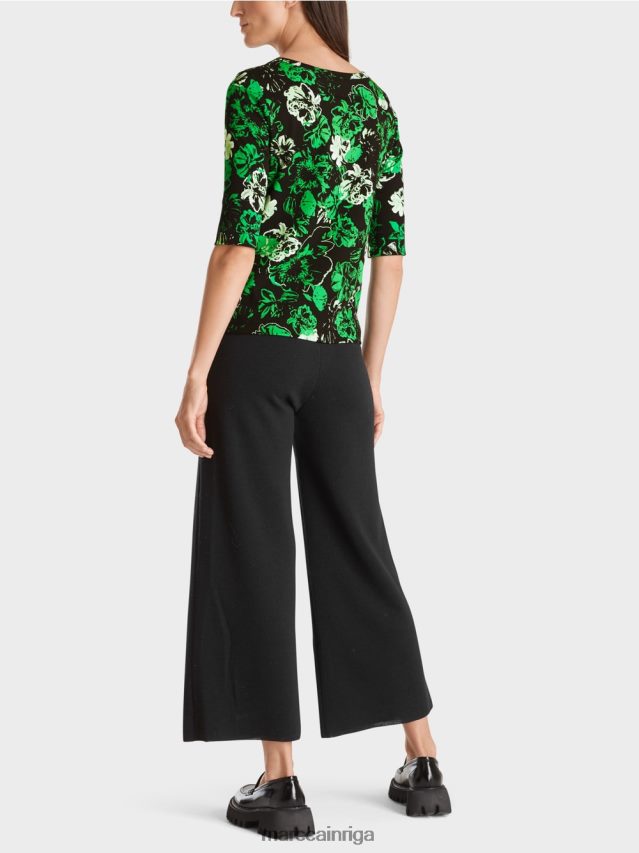 apģērbs tumši ābolu zaļš VRBHXD1254 Marc Cain elastīgs kokvilnas krekls