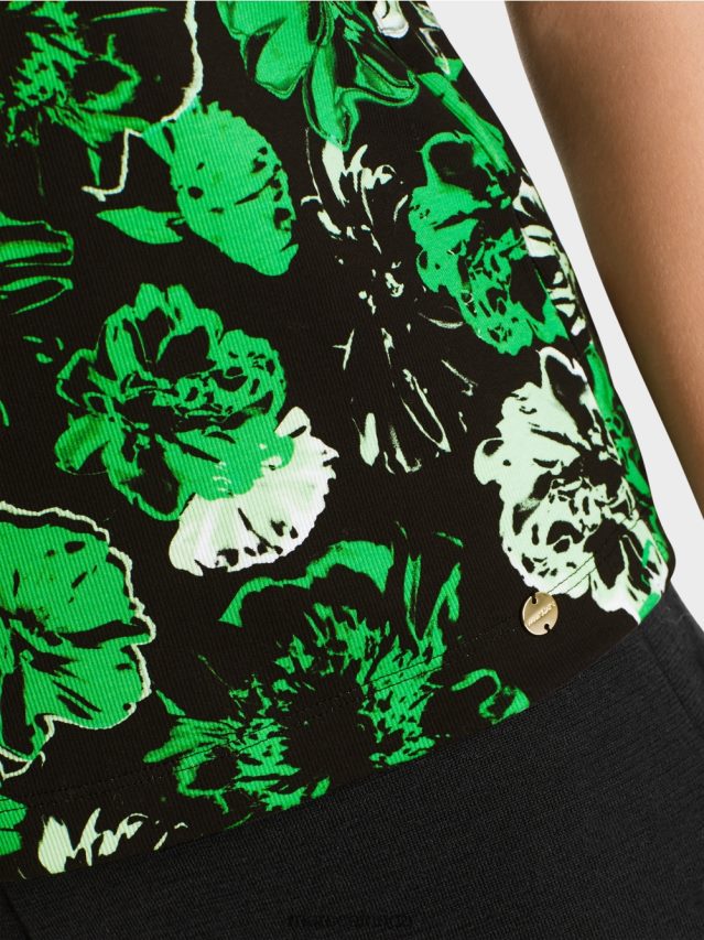 apģērbs tumši ābolu zaļš VRBHXD1254 Marc Cain elastīgs kokvilnas krekls