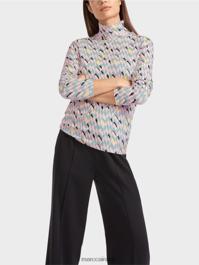 apģērbs tumši debeszils VRBHXD1324 Marc Cain t-krekls ar izliektu kakla izgriezumu