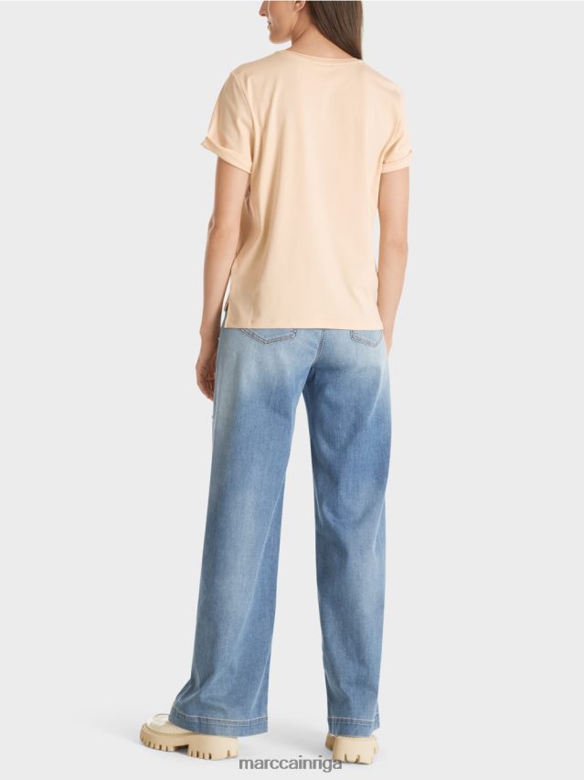 apģērbs tumšs krēms VRBHXD1275 Marc Cain t-krekls ar platu kakla izgriezumu