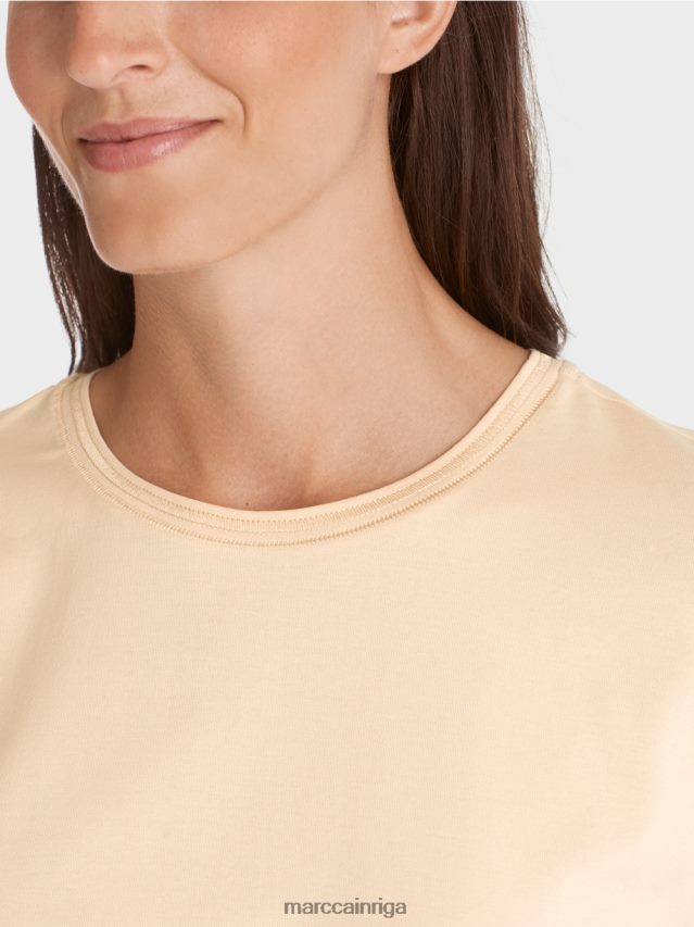 apģērbs tumšs krēms VRBHXD1275 Marc Cain t-krekls ar platu kakla izgriezumu