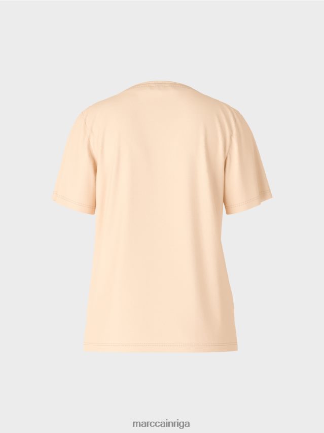 apģērbs tumšs krēms VRBHXD1275 Marc Cain t-krekls ar platu kakla izgriezumu