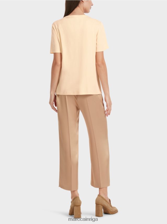 apģērbs tumšs krēms VRBHXD1276 Marc Cain t-krekls ar fliteriem