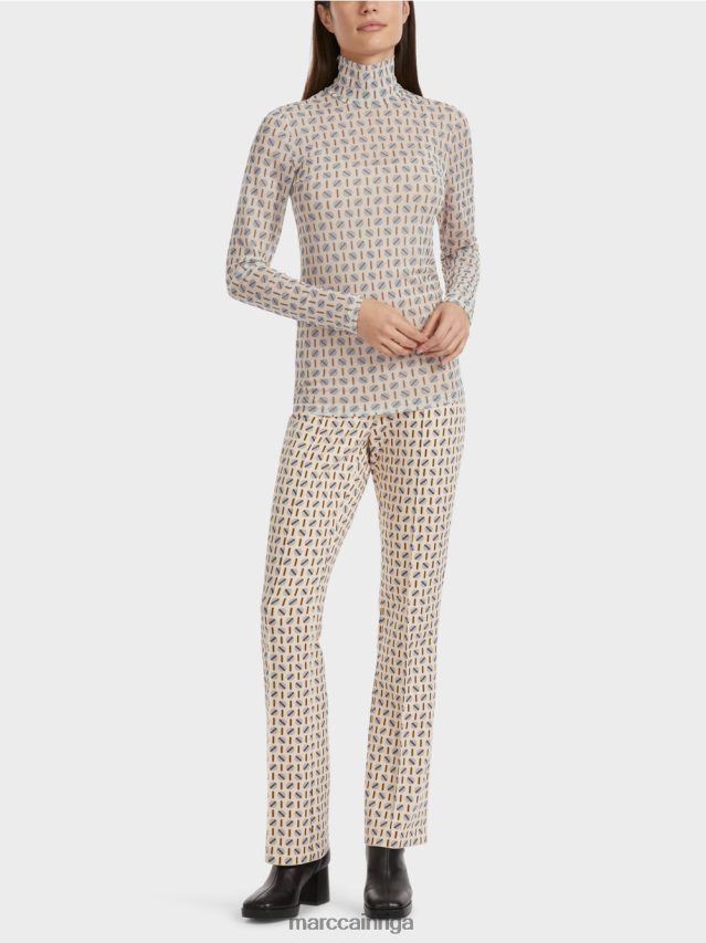 apģērbs tumšs krēms VRBHXD1278 Marc Cain figūru pieguļošs t-krekls ar izgriezumu