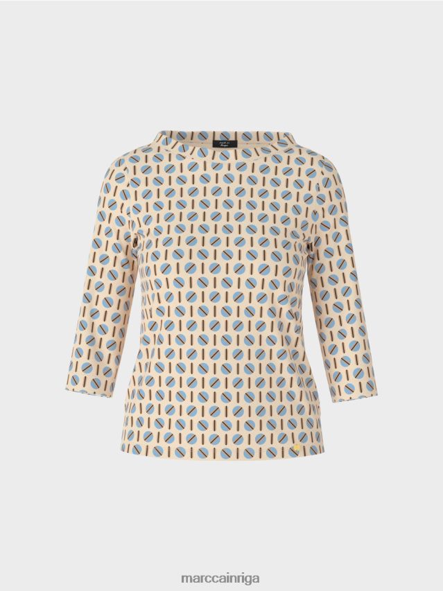 apģērbs tumšs krēms VRBHXD1280 Marc Cain t-krekls ar grafisku dizainu