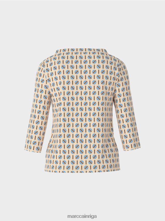 apģērbs tumšs krēms VRBHXD1280 Marc Cain t-krekls ar grafisku dizainu