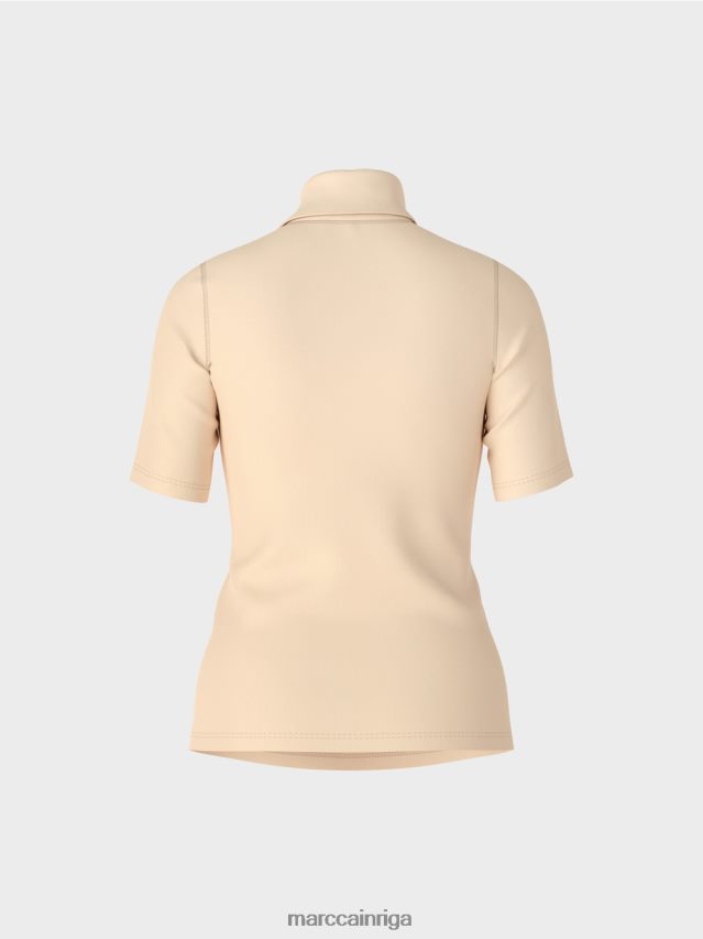 apģērbs tumšs krēms VRBHXD1282 Marc Cain t-krekls ar izliektu kakla izgriezumu