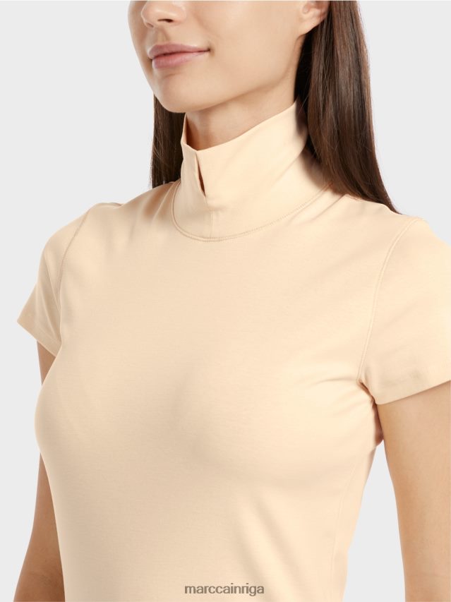 apģērbs tumšs krēms VRBHXD1329 Marc Cain t-krekls ar augstu kakla izgriezumu