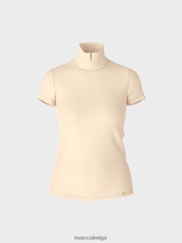 apģērbs tumšs krēms VRBHXD1329 Marc Cain t-krekls ar augstu kakla izgriezumu