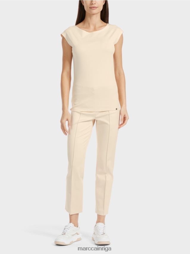 apģērbs tumšs krēms VRBHXD1338 Marc Cain augumu pieguļošs t-krekls