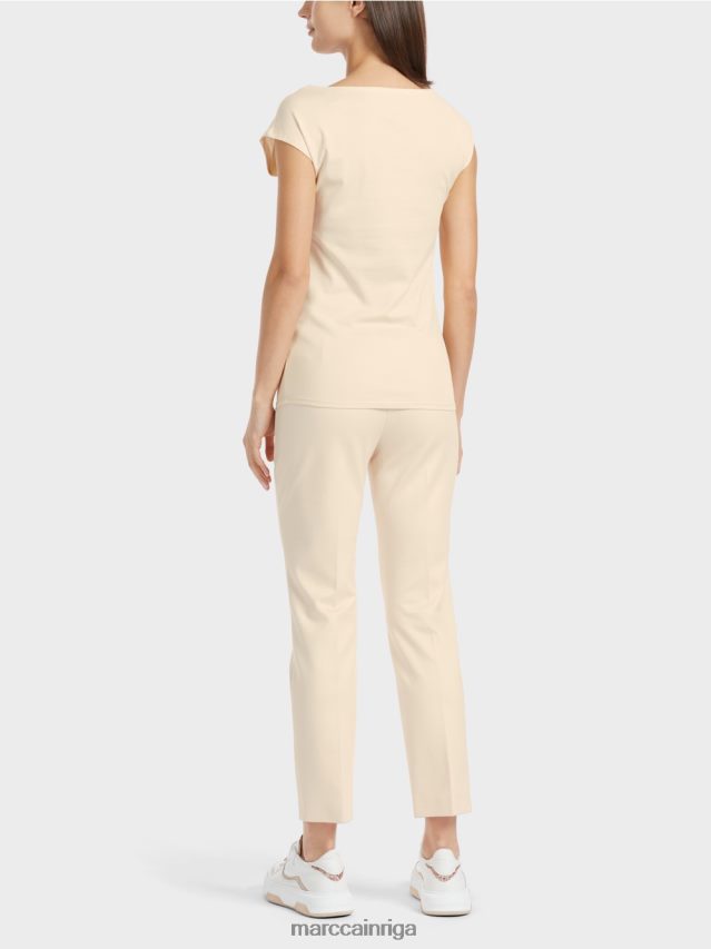 apģērbs tumšs krēms VRBHXD1338 Marc Cain augumu pieguļošs t-krekls