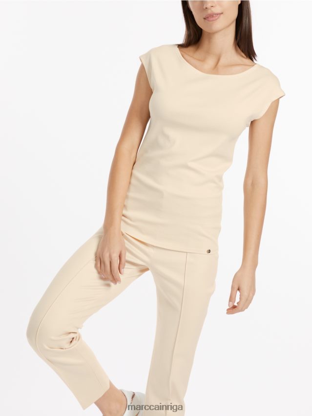 apģērbs tumšs krēms VRBHXD1338 Marc Cain augumu pieguļošs t-krekls