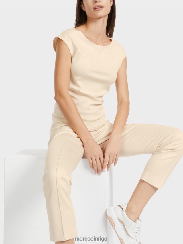 apģērbs tumšs krēms VRBHXD1338 Marc Cain augumu pieguļošs t-krekls