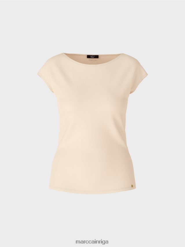 apģērbs tumšs krēms VRBHXD1338 Marc Cain augumu pieguļošs t-krekls