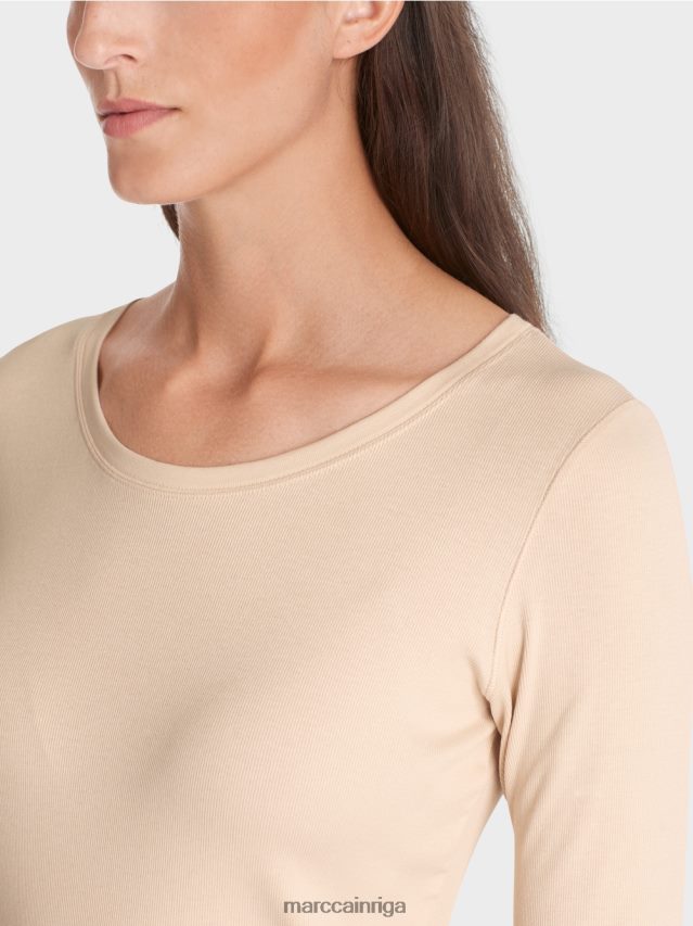 apģērbs tumšs krēms VRBHXD1339 Marc Cain t-krekls ar 3/4 garuma piedurknēm