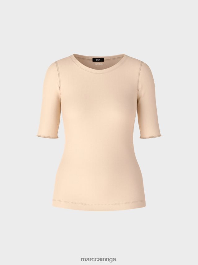 apģērbs tumšs krēms VRBHXD1339 Marc Cain t-krekls ar 3/4 garuma piedurknēm
