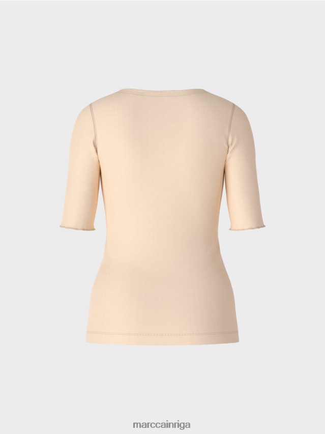 apģērbs tumšs krēms VRBHXD1339 Marc Cain t-krekls ar 3/4 garuma piedurknēm